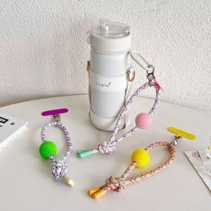 DOOUR Màu sắc cầu vồng Dây đeo cổ tay điện thoại Thiết kế tết bím Dây thừng thắt nút Dây đeo điện thoại Phong cách Hàn Quốc Kiểu dáng có thể tháo rời Dây đeo cổ tay cho điện thoại cho Điện thoại và Chai nước