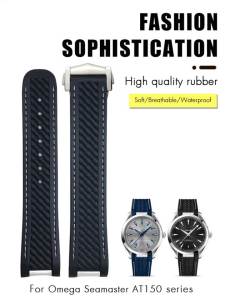 18mm 19mm 20mm Rubber Silicone Watchband for Seamaster 300 AT150 Aqua Terra Moonwatch Speedmaster Waterproof Watch Strap