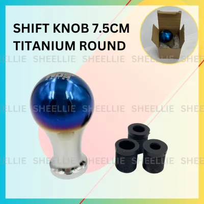 Universal Manual Car Gear Knob Shift Knob Stick Shift Knob Titanium BlueWhite 7.5cm Automobile