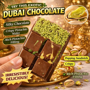 ✅Internet-Famous Dubai Chocolate Richness Chocolate Candy Dessert Pure Cocoa Butter Healthy Chocolate Pistachio Kunafa Chocolate 网红迪拜巧克力