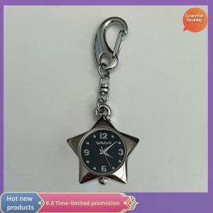 Graceful Adjustable Star Pocket Watch Clock Keychain Bag Charms Creative Heart Key Ring Pendant Fashion Necklace Accessories