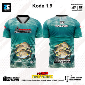 Jersey Mancing ikan Baronang Terbaru Bisa Pakai Desain Sendiri Satuan Gratis Nama Dan Logo Kode 1.9