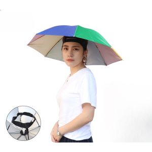 Head Umbrella Foldable Cap Men Women Outdoor Anti Rain Sun UV Protection Fishing Portable Headwear Hat Payung Topi