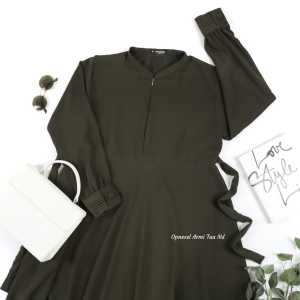 Gamis polos army wollycrepe umbrella 4 meter-gamis army polos syari busui premium-gamis army hermosa