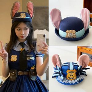 MUQZI นุ่มนุ่มๆ หมวก JUDY กระต่าย การ์ตูนลายการ์ตูน น่ารักน่ารักๆ หมวกฮาโลวีน อะนิเมะ อุปกรณ์ต่อพ่วงหุ่นอะนิเมะ หมวกการ์ตูนเด็ก อุปกรณ์เสริมเครื่องแต่งกายปาร์ตี้