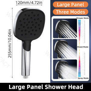 High Pressure Shower Head Large Panel Heavy Duty 3 Modes Water Nozzle Rain Spray Experience Matibay Quality For Banyo