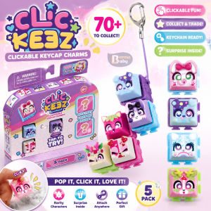 Click Keez Toy Clickable Keyboard Keychain Blind Box Clickeez Fidget Pendant for Kids Brithday Gift