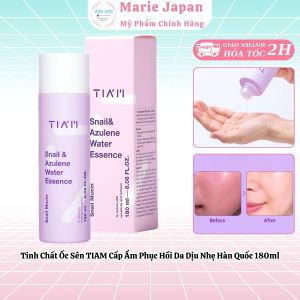 Tinh Chất Ốc Sên TIAM Snail & Azulene Water Essence Cấp Ẩm Phục Hồi Da Dịu Nhẹ Hàn Quốc 180ml