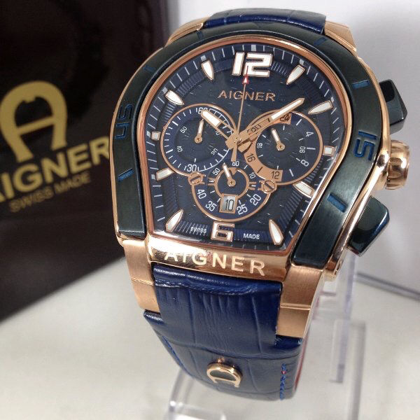 COD Branded Watch Promo Jam Tangan Aigner Palermo Blue Dial