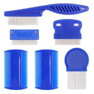 Flea Comb with Rounded Metal Teeth Durable Pet Tear Stain Remover Combs Dog for Cat Grooming Comb Set Float Hair Remover