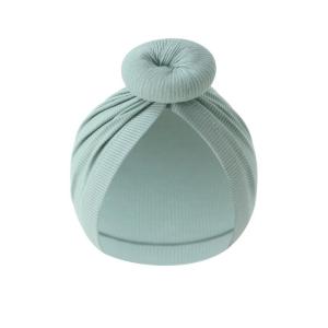Baby Cotton Turban Hat Elastic Bonnet Caps Headgear with Soft Knotted Bun Design for Newborn Girls 0 to 6 Months