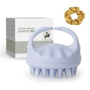 Dụng cụ massage da đầu bằng silicone mềm Sndyi giúp loại bỏ gàu và làm sạch da đầu khi ướt hoặc khô dùng để chăm sóc da đầu - Màu be.
