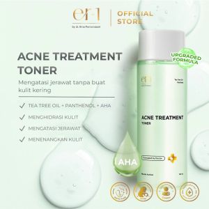 er-1 by dr. Erna Acne Treatment Toner with Tea Tree Oil + AHA - Exfoliate Cleanser pH Balancing Skincare - Toner Wajah Jerawat