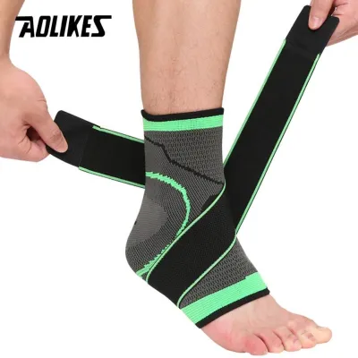 Băng thun bảo vệ mắt cá chân dệt 3D cao cấp hỗ trợ chân khi chơi cầu lông bóng đá Taekwondo Pressurized elastic ankle AOLIKES A-7529