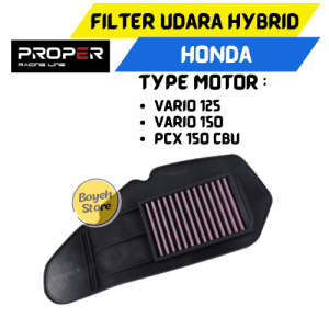 Filter Udara Beat Fi Esp / Scoopy Fi Esp / Beat Deluxe / Genio / Vario 110 / Vario 125 / Vario 150 / Vario 160 / Pcx / Adv / Hybrid Air Filter Proper Racing Line