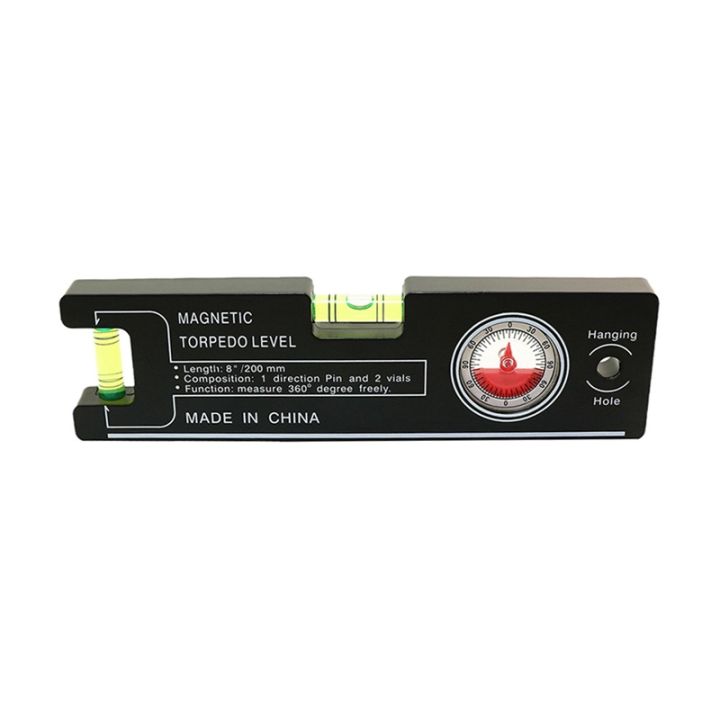 (REJY) High Precision 200mm Magnetic Level Ruler ABS Millimeter Scale ...