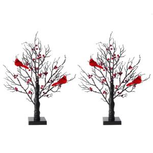 21inch Classical Glowing Trees with Trees Small Red Bird Trees Light Christmas Trees with for Tabletop