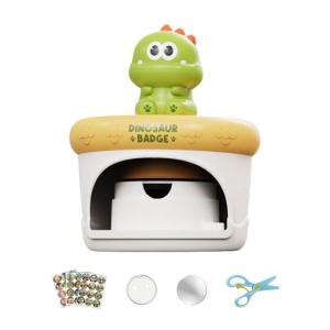 Cartoon Pin Maker Craft Set Press Machine Kits For Children with Reusable Template Kids Crafting Project Supply