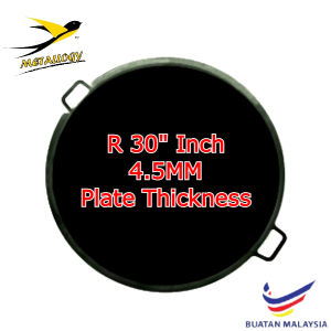 Metallogy Thick(4.5MM) Largest Round Hot Metal Plate Pan Kuali Leper Bulat Besar Ketayap/Roti Canai/ Roti Jala/Burger