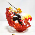 Anime Kimetsu no Yaiba Demon Slayer 17cm Rengoku Kyoujurou Fire Dragon Scene PVC Action Figure Collectible Gift Toy. 