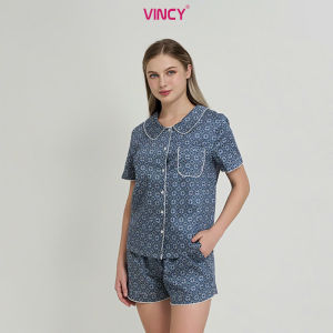 [Mua 3 giảm 20% mua 2 giảm 15%] Bộ pijama short chất kate cổ lá sen họa tiết cho Noel BSK050W33