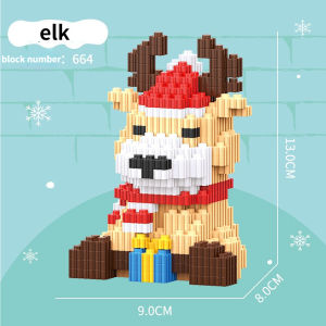 Christmas Micro Building Block Santa Reindeer Puzzle Assembling Toys Kids Gift Table Decoration Bricks