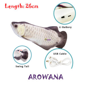 USB Charge Electric Flopping Moving Fish Toy Cat Kicker Floppy Wiggle Fish Motion Kitten Exercise Toy Interactive Cat Moving Toy
