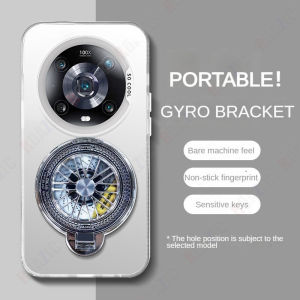 ROAZIC Luxury Metallic Aurora Color Phone Case For Honor Magic 4 Pro 5G With Rotatable Gyro Stand Matte Hard Shockproof Soft Edge Protective Bumper Cover Shell CY02