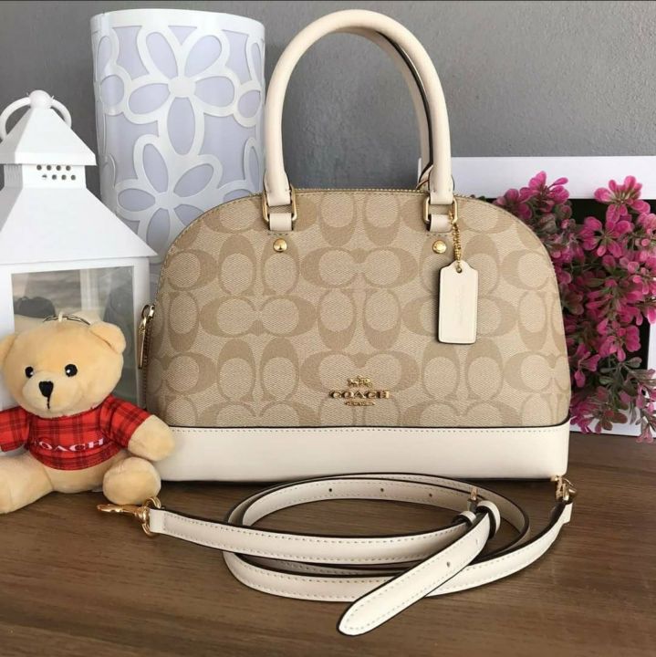 Coach F27583 Mini Sierra Satchel Dome Bag in Light Khaki Signature