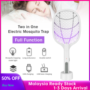 3 in 1 Electric Mosquito Swatter Mosquito Killer Racket USB Rechargeable Dual Modes Electric Insect Racket usb photocatalyst electric shock mosquito lamp mosquito lamp 电蚊拍+灭蚊灯