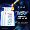 CLEAR Shampoo Anti Ketombe Perawatan Komplit, 48 Jam Melindungi dari Gatal dan Lawan Minyak dengan 10x Super Vitamin - 1200mL x3. 