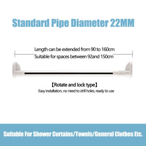 Curtain Rod escopic Rod Adjustable Rod Punch Free Shower Curtain Rod Can Be Used As Bathroom Curtain Rod Kitchen Door Curtain Rod Clothes Drying Rod