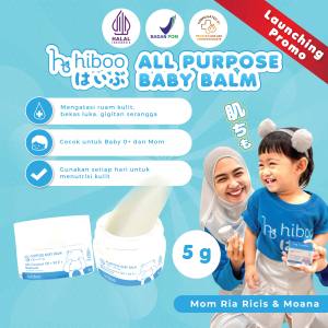 hiboo All Purpose Baby Balm 5g Travel Size with 10% Coconut Oil Vit E Beeswax - Natural Nourishing Calming Moisturizer - Balsem Salep Anak Bayi Ruam Popok Skincare