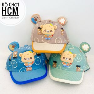 [ẢNH THẬT - VÀNH CỨNG] Mũ nón lưỡi trai hình chú GẤU mặt cười dễ thương cho bé trai bé gái mũ nón kết trẻ em 2 - 5 tuổi