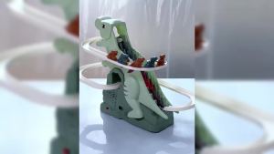 Dinosaur Roller Coaster Toy Dinosaur Climb Stairs Music Toy Dinosaurs Race Track Electric Race Track Game Fun Roller (with 3 Little Dinosaur)