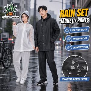 Waterproof Rain Suit Raincoat Rain Pants Reflective Hood Packable Outdoor Cycling Commuter Durable