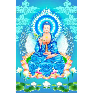 Tranh đính đá toàn bộ Phật dượᴄ Sư Lưu Ly Vương Quang Phật