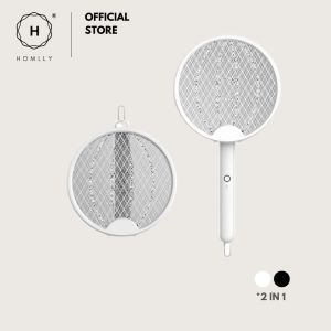Homlly 2 in 1 Electric Mosquito Lamp and Swatter Tennis Bat Racket