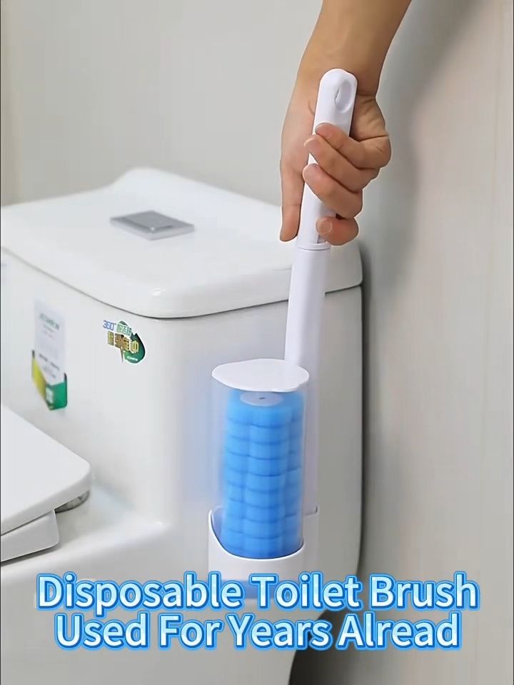 [SG Stock]Disposable Toilet Brush Set 360° Cleaning Brush Replacement Wall-mounted No Drilling 一次性马桶刷