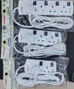 Power Extension Cord Stargold 3-Pin 250V 10A Power Strip with 3 Meters Cable and  4 /3/2 Universal Plug Socket Multi Plug Electronics