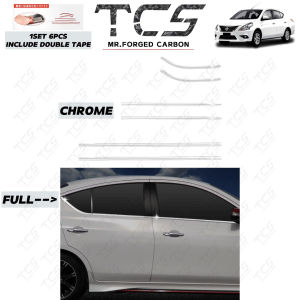 TCS NISSAN ALMERA 2008-2018 CAR WINDOW TRIM LINING STAINLESS STEEL ACCESSORIES