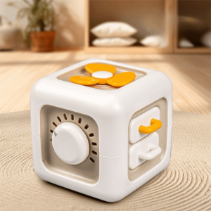 VERIDIAI Plastic 6 in 1 Montessori Cube Toy 6 Sides Fall-resistant Montessori Educational Toy Multipurpose Sturdy Sensory Busy Board Toy Children