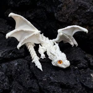 3D Printed Flying Dragon Figurine Movable Joints Winged Dragon Figure Articulated Dragon Model Fidget Toy Desktop Decoration