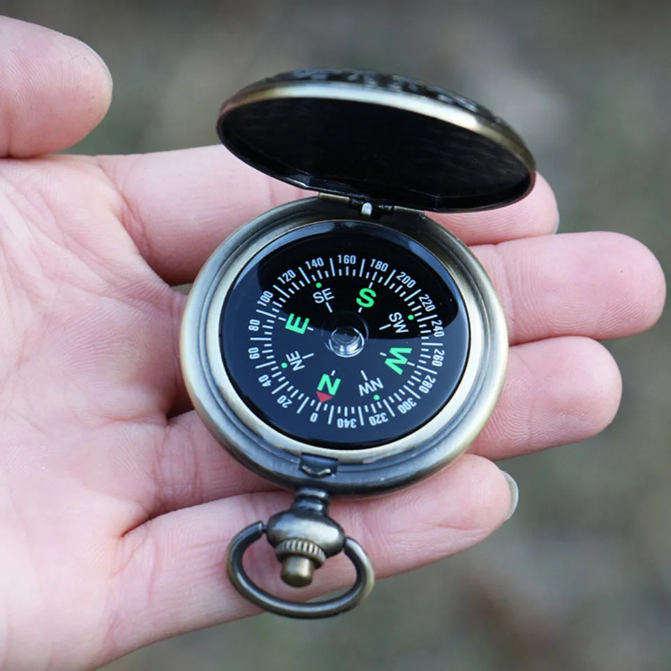 Compass, Camping Compass Metal, Pocket Compass, Waterproof Compass