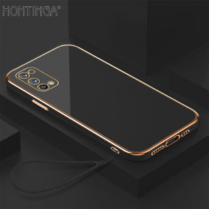 Hontinga Casing Case For Realme 7 Pro Case Fashion Solid Color Luxury Chrome Plated Soft TPU Square Phone Case Full Cover Camera Protection Anti Gores Rubber Cases For Girls