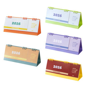 2026 Desk Calendar with Small Writing Note Pad Refillable Plastic Binding Comb Monthly Monthly Calender Daily Planner