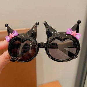 Sanrio Childrens Hello Kitty Melody Flip Sunglasses Kuromi Fashion Girl Sunglasses Photo Props Birthday Gift