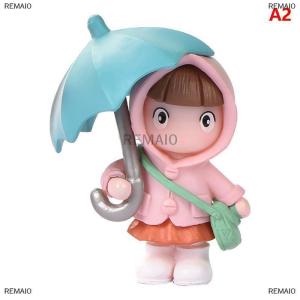 [COD] REMAI0 Cute Umbrella Couple Car Interior Decoration Action Figures Auto Rearview Mirror Dashboard Ornaments For Car Accessories
