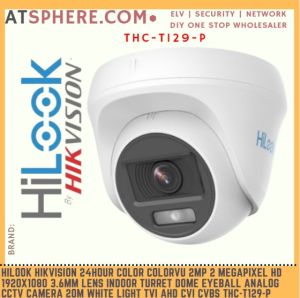 Hilook Turret Hikvision Eyeball Indoor 24Hour Color ColorVu 2MP 2 Megapixel HD 3.6mm Lens Analog