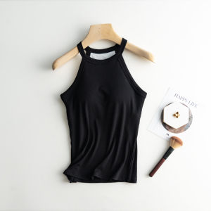 Camisole For Women Solid Color Tank Top With Chest Pad
